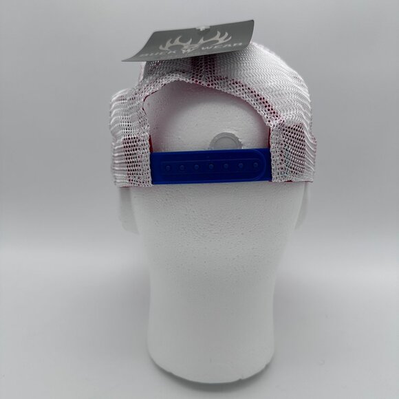 Buck Wear Freedom Since 1776 Patch Mesh Snapback Structured Cap OSFM, Blue/White - Picture 6 of 12